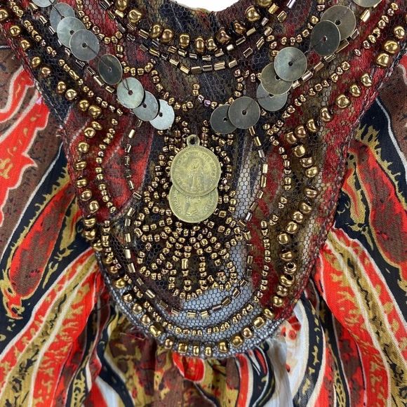 Adiva sleeveless top with beading and medallions M - Picture 3 of 16